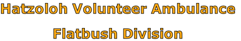 Hatzoloh Volunteer Ambulance

Flatbush Division