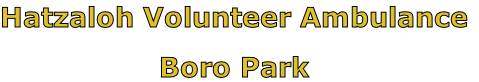 Hatzaloh Volunteer Ambulance

Boro Park