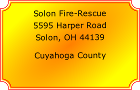 Solon Fire-Rescue

5595 Harper Road

Solon, OH 44139

Cuyahoga County