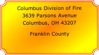 Columbus Division of Fire

3639 Parsons Avenue

Columbus, OH 43207

Franklin County