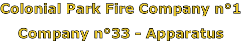 Colonial Park Fire Company n°1

Company n°33 - Apparatus